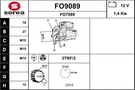 SNRA FO9089 - Démarreur cwaw.fr