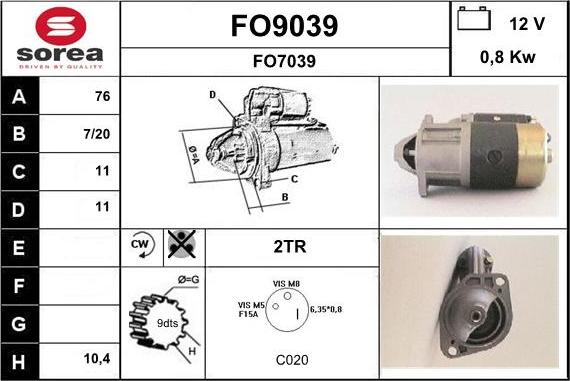 SNRA FO9039 - Démarreur cwaw.fr