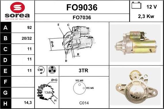 SNRA FO9036 - Démarreur cwaw.fr