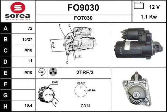 SNRA FO9030 - Démarreur cwaw.fr