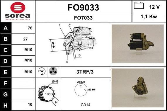 SNRA FO9033 - Démarreur cwaw.fr