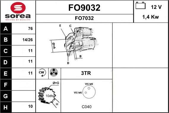 SNRA FO9032 - Démarreur cwaw.fr