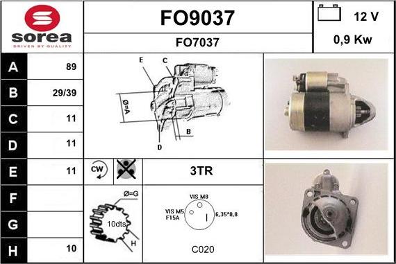 SNRA FO9037 - Démarreur cwaw.fr