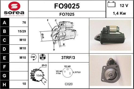 SNRA FO9025 - Démarreur cwaw.fr