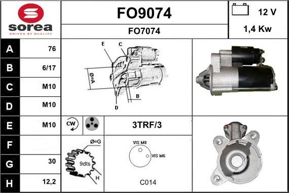 SNRA FO9074 - Démarreur cwaw.fr