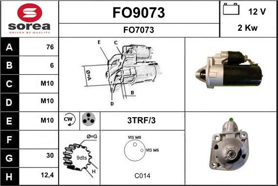 SNRA FO9073 - Démarreur cwaw.fr