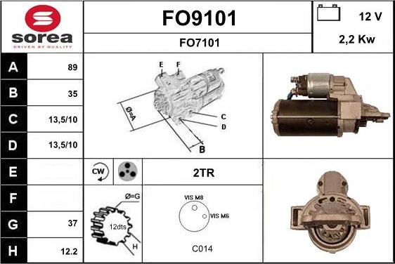 SNRA FO9101 - Démarreur cwaw.fr