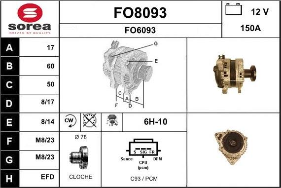 SNRA FO8093 - Alternateur cwaw.fr