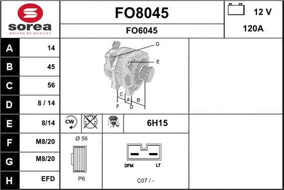 SNRA FO8045 - Alternateur cwaw.fr