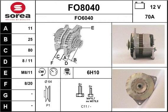 SNRA FO8040 - Alternateur cwaw.fr