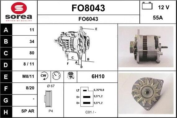 SNRA FO8043 - Alternateur cwaw.fr