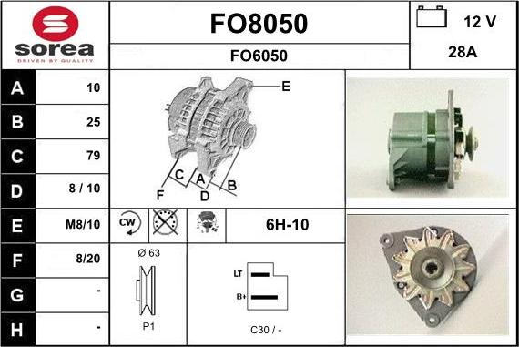 SNRA FO8050 - Alternateur cwaw.fr