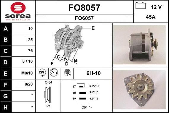 SNRA FO8057 - Alternateur cwaw.fr