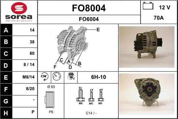 SNRA FO8004 - Alternateur cwaw.fr