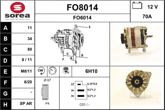 SNRA FO8014 - Alternateur cwaw.fr