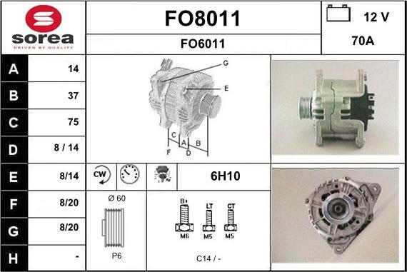 SNRA FO8011 - Alternateur cwaw.fr