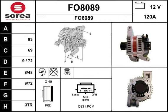 SNRA FO8089 - Alternateur cwaw.fr