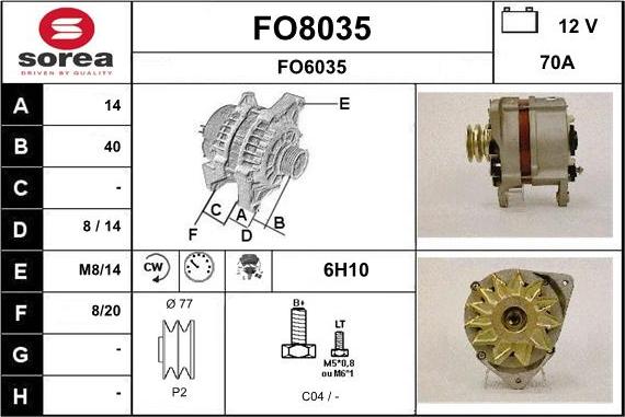 SNRA FO8035 - Alternateur cwaw.fr