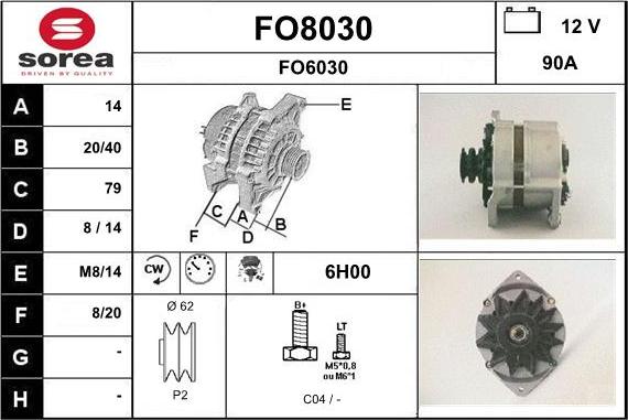 SNRA FO8030 - Alternateur cwaw.fr