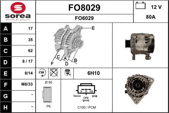 SNRA FO8029 - Alternateur cwaw.fr