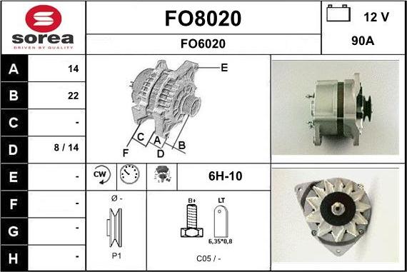 SNRA FO8020 - Alternateur cwaw.fr