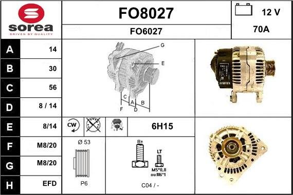 SNRA FO8027 - Alternateur cwaw.fr