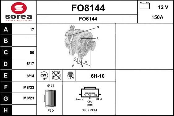 SNRA FO8144 - Alternateur cwaw.fr