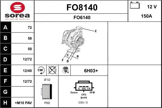 SNRA FO8140 - Alternateur cwaw.fr