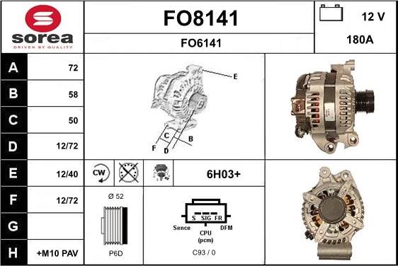 SNRA FO8141 - Alternateur cwaw.fr