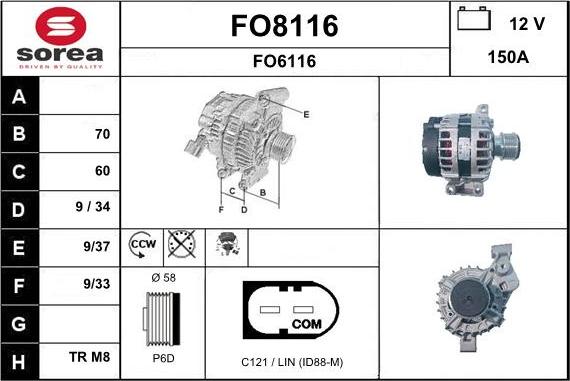 SNRA FO8116 - Alternateur cwaw.fr