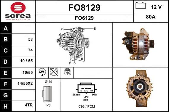 SNRA FO8129 - Alternateur cwaw.fr