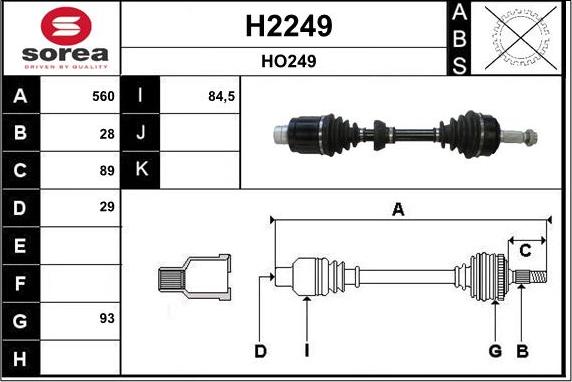 SNRA H2249 - Arbre de transmission cwaw.fr