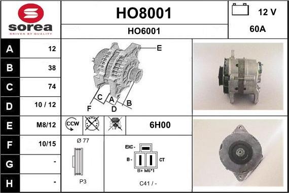 SNRA HO8001 - Alternateur cwaw.fr