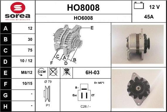 SNRA HO8008 - Alternateur cwaw.fr