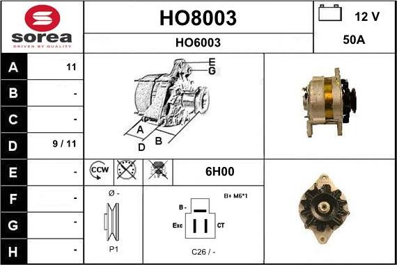 SNRA HO8003 - Alternateur cwaw.fr