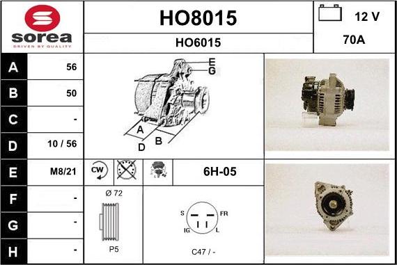 SNRA HO8015 - Alternateur cwaw.fr