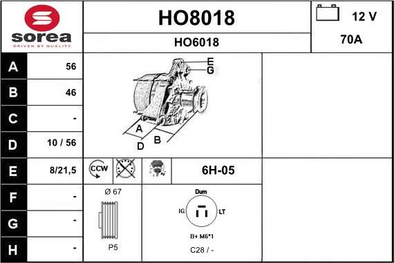 SNRA HO8018 - Alternateur cwaw.fr