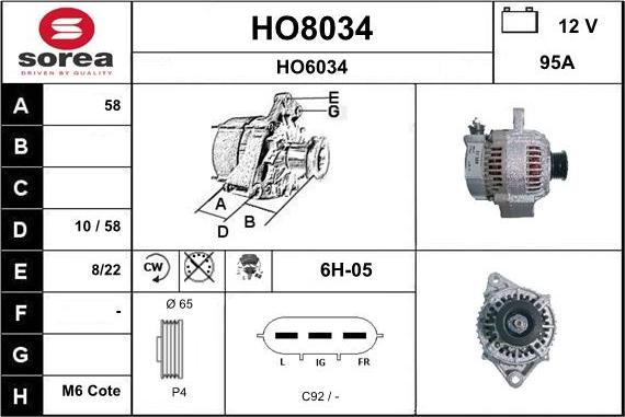 SNRA HO8034 - Alternateur cwaw.fr