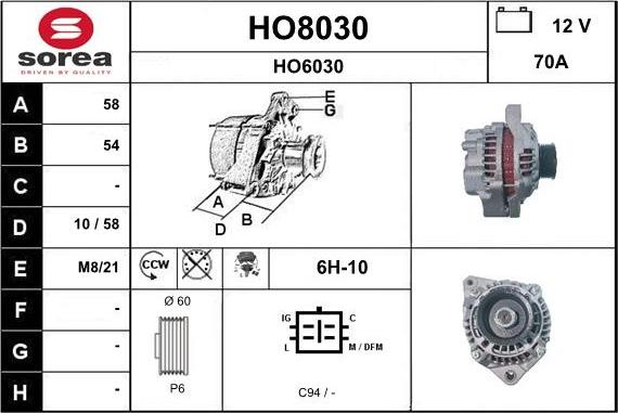 SNRA HO8030 - Alternateur cwaw.fr