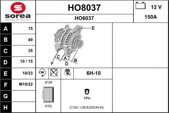 SNRA HO8037 - Alternateur cwaw.fr