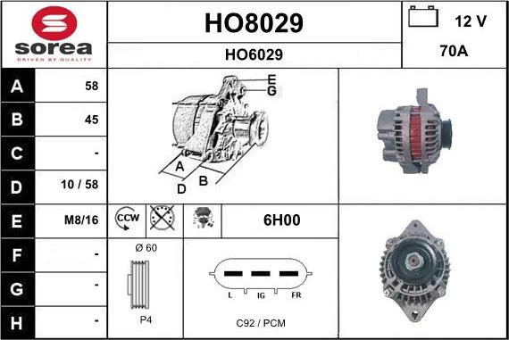 SNRA HO8029 - Alternateur cwaw.fr