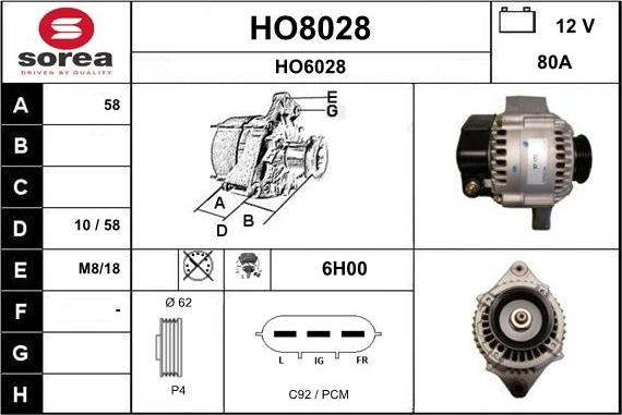 SNRA HO8028 - Alternateur cwaw.fr