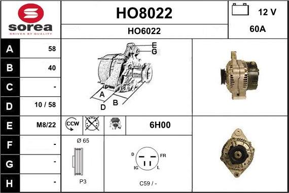 SNRA HO8022 - Alternateur cwaw.fr