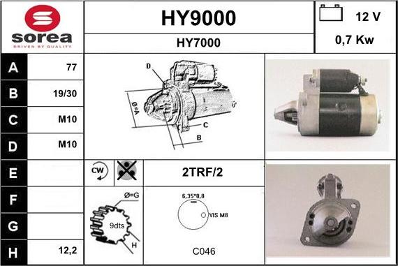 SNRA HY9000 - Démarreur cwaw.fr