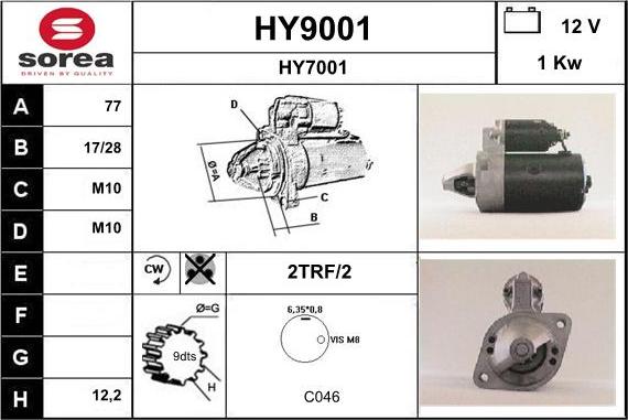 SNRA HY9001 - Démarreur cwaw.fr