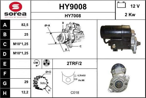 SNRA HY9008 - Démarreur cwaw.fr