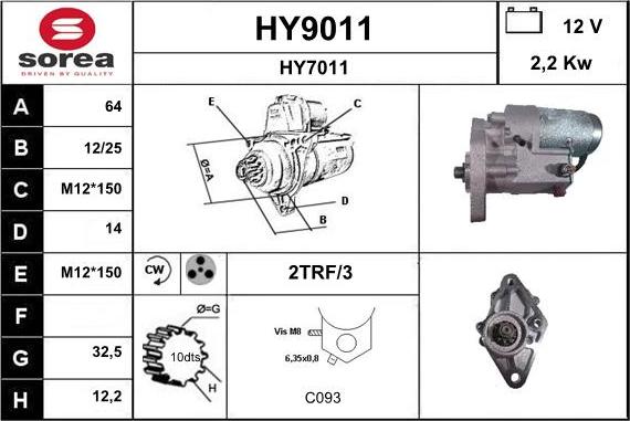 SNRA HY9011 - Démarreur cwaw.fr