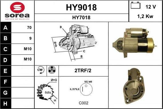 SNRA HY9018 - Démarreur cwaw.fr