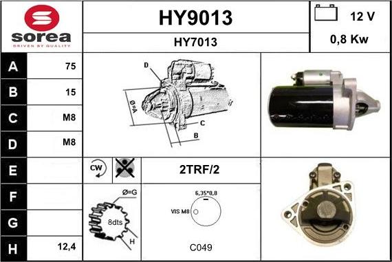 SNRA HY9013 - Démarreur cwaw.fr