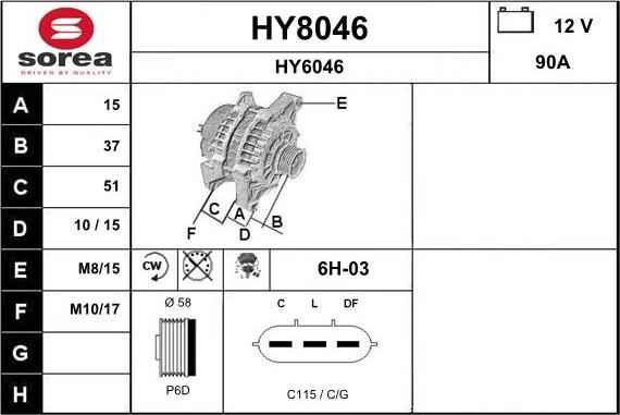 SNRA HY8046 - Alternateur cwaw.fr